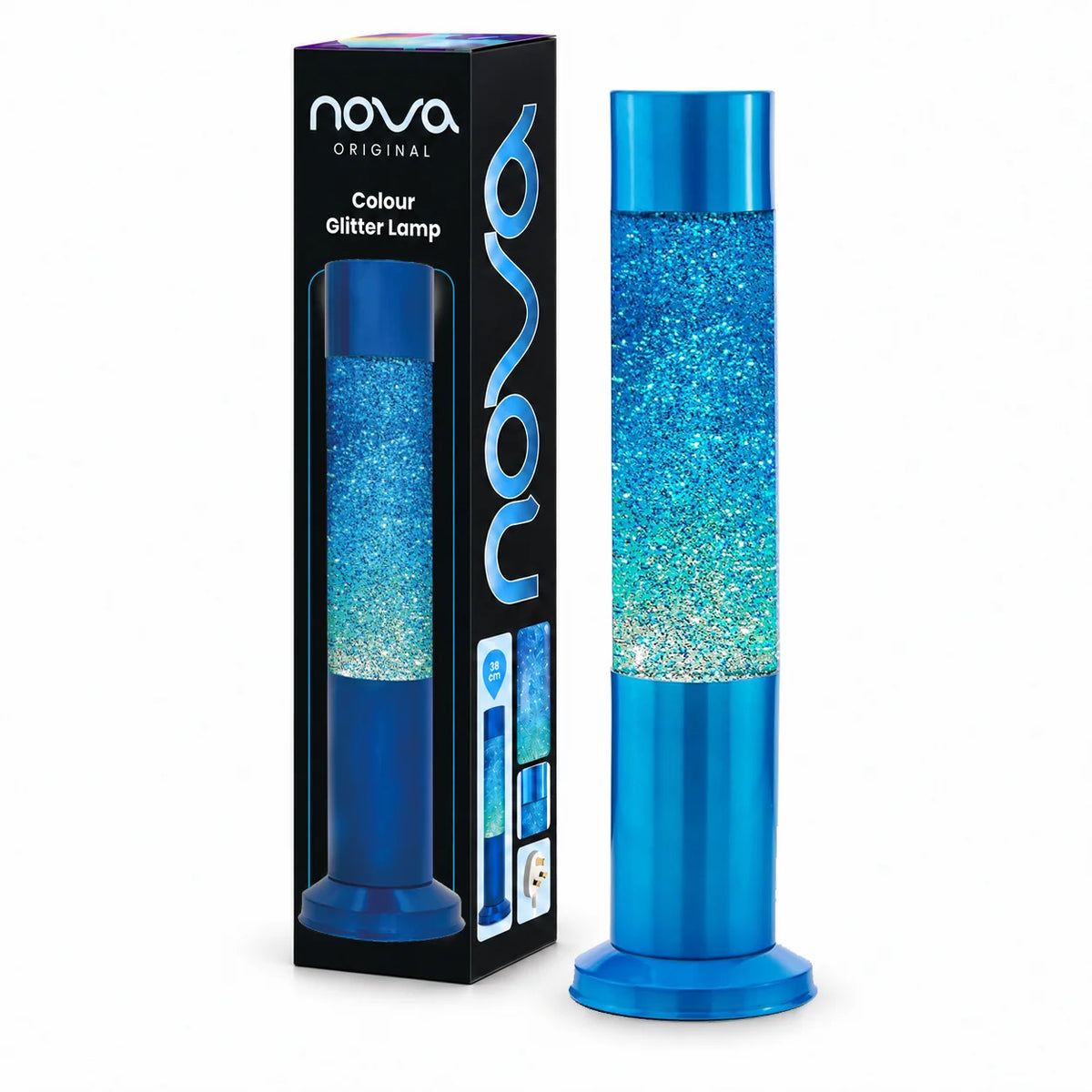 Nova Colour Glitter Lamp Blue