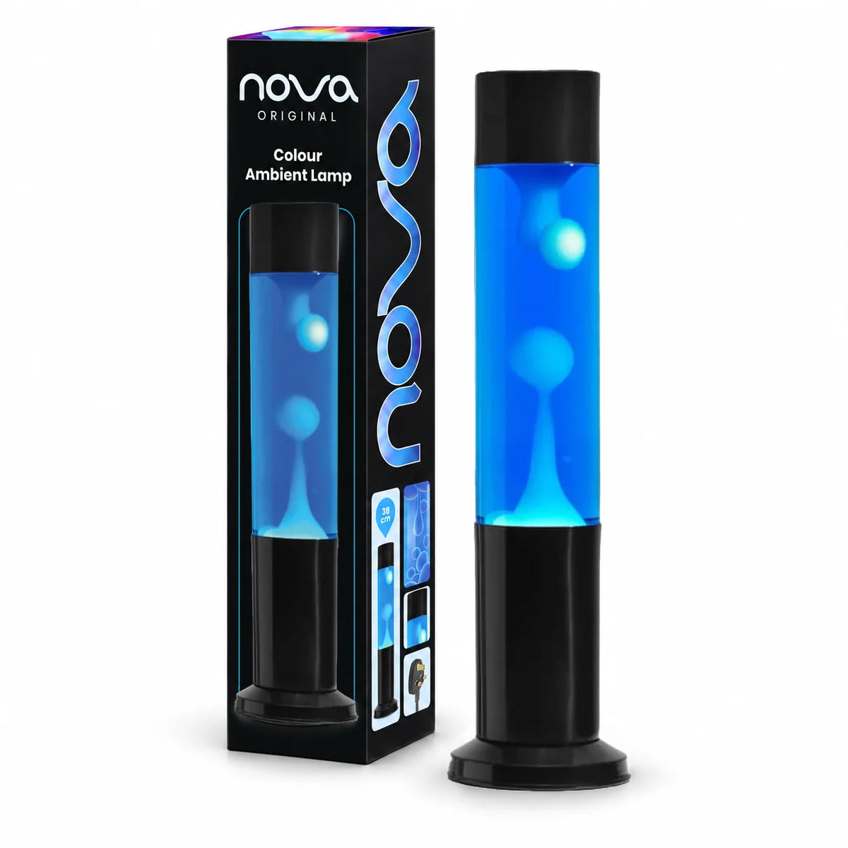 Nova Lava Lamp Blue with White Wax