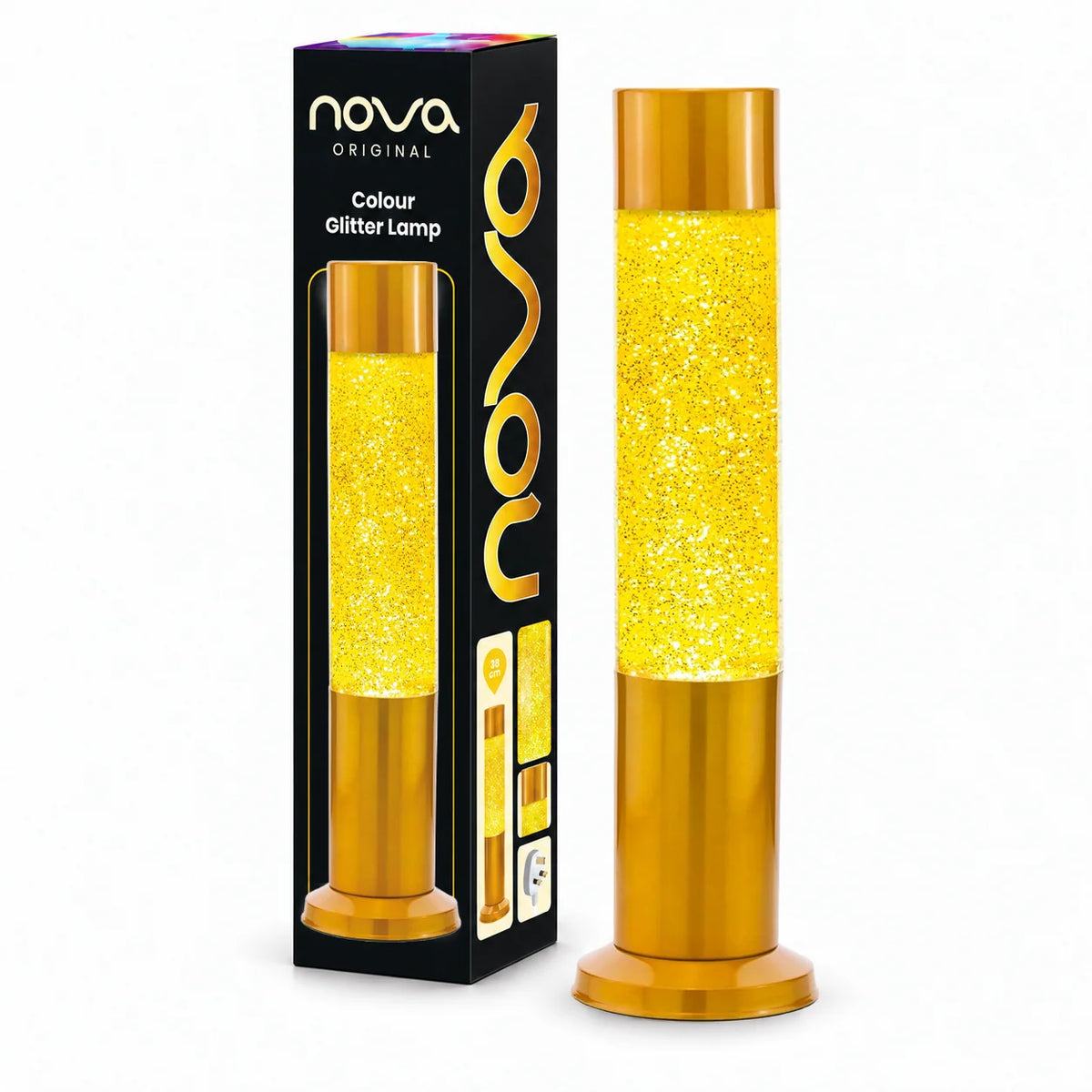 Nova Colour Glitter Lamp Yellow