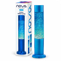 Nova Blue Glitter Lamp 33cm