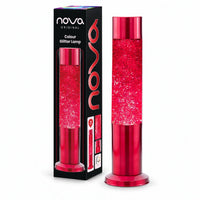 Nova Colour Glitter Lamp Red