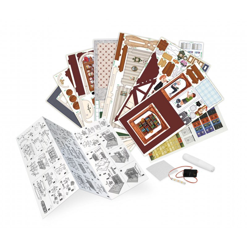 Bookshop diorama Wooden Build Kit