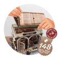 Bookshop diorama Wooden Build Kit