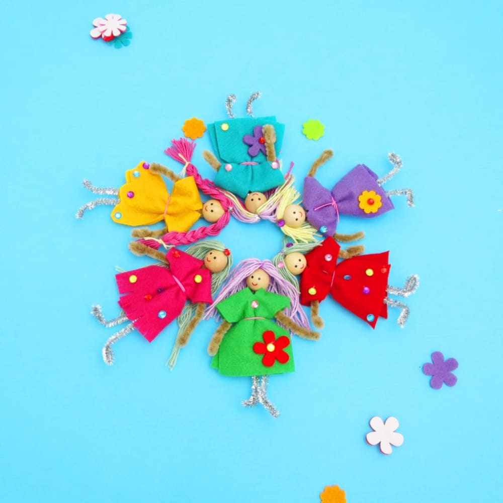 ButtonBag Rainbow Friends Doll Making Kit - Fiesta Crafts