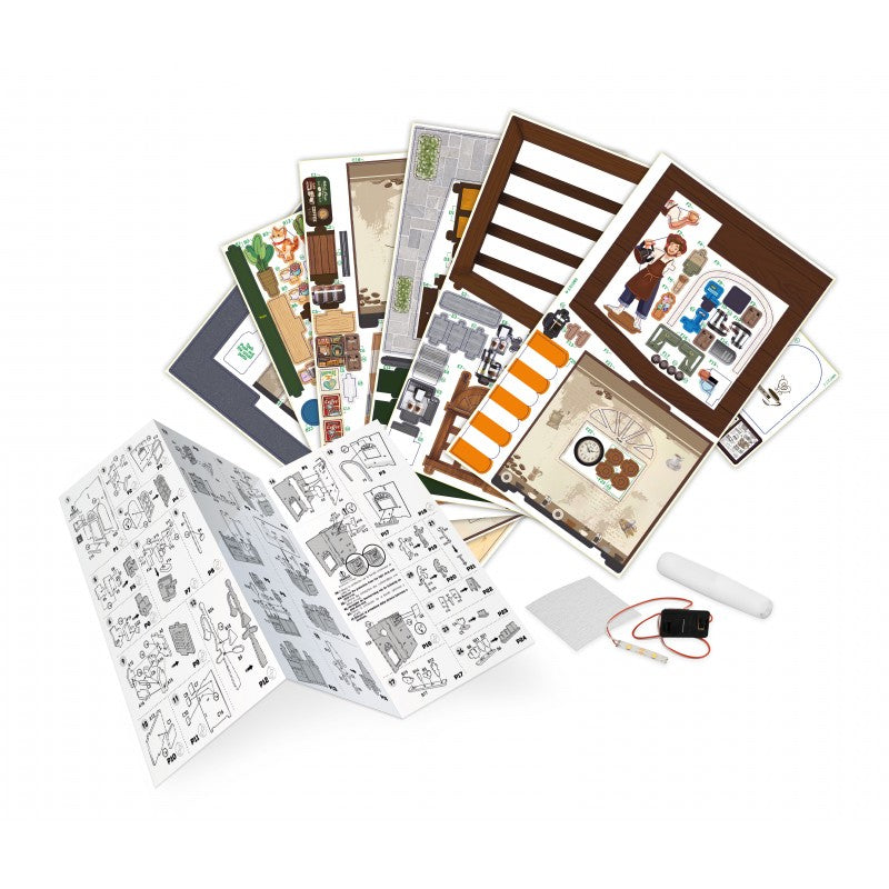 Café diorama Wooden Build Kit