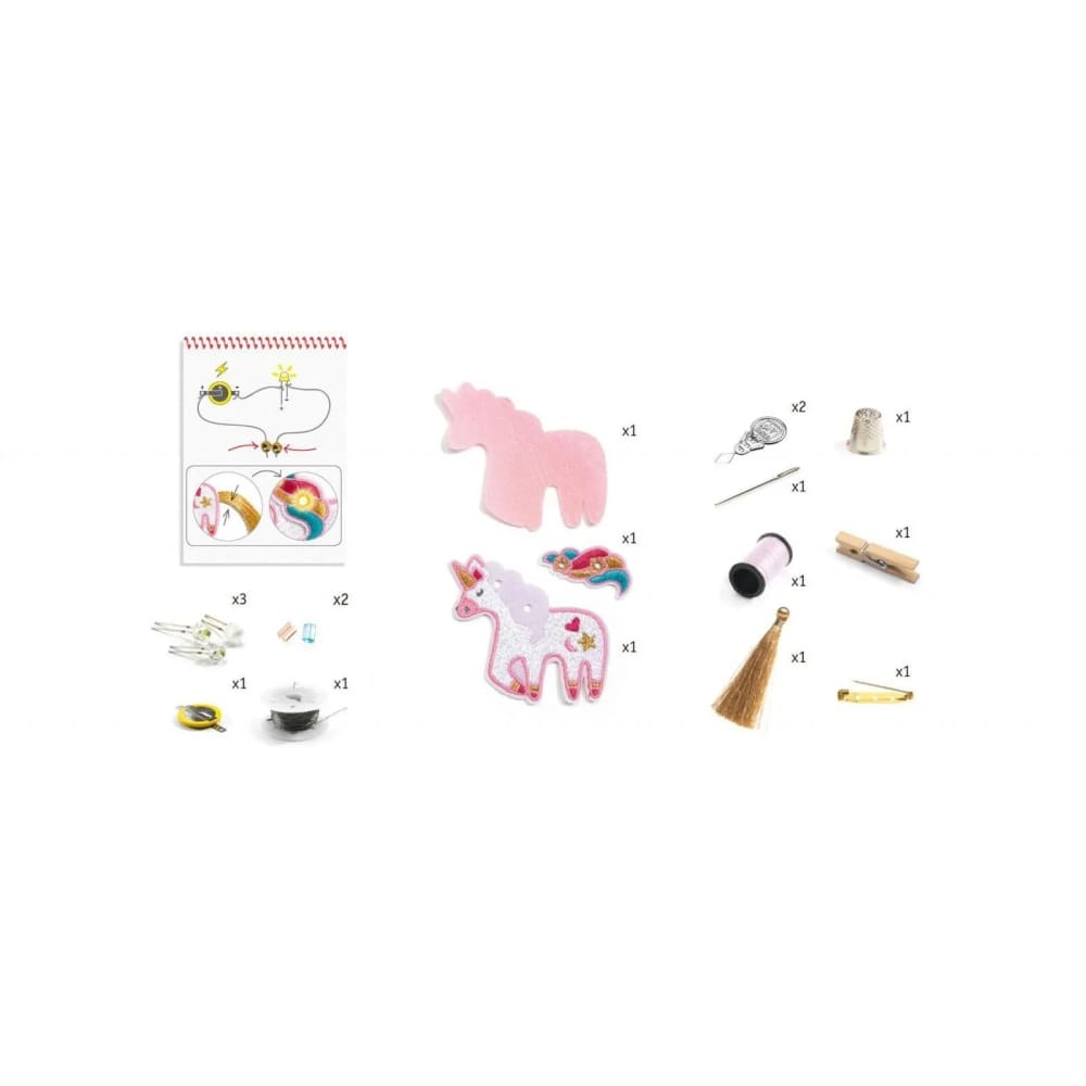 Djeco Sweet Unicorn Make Your Own Light Up Badge - 3070900093218