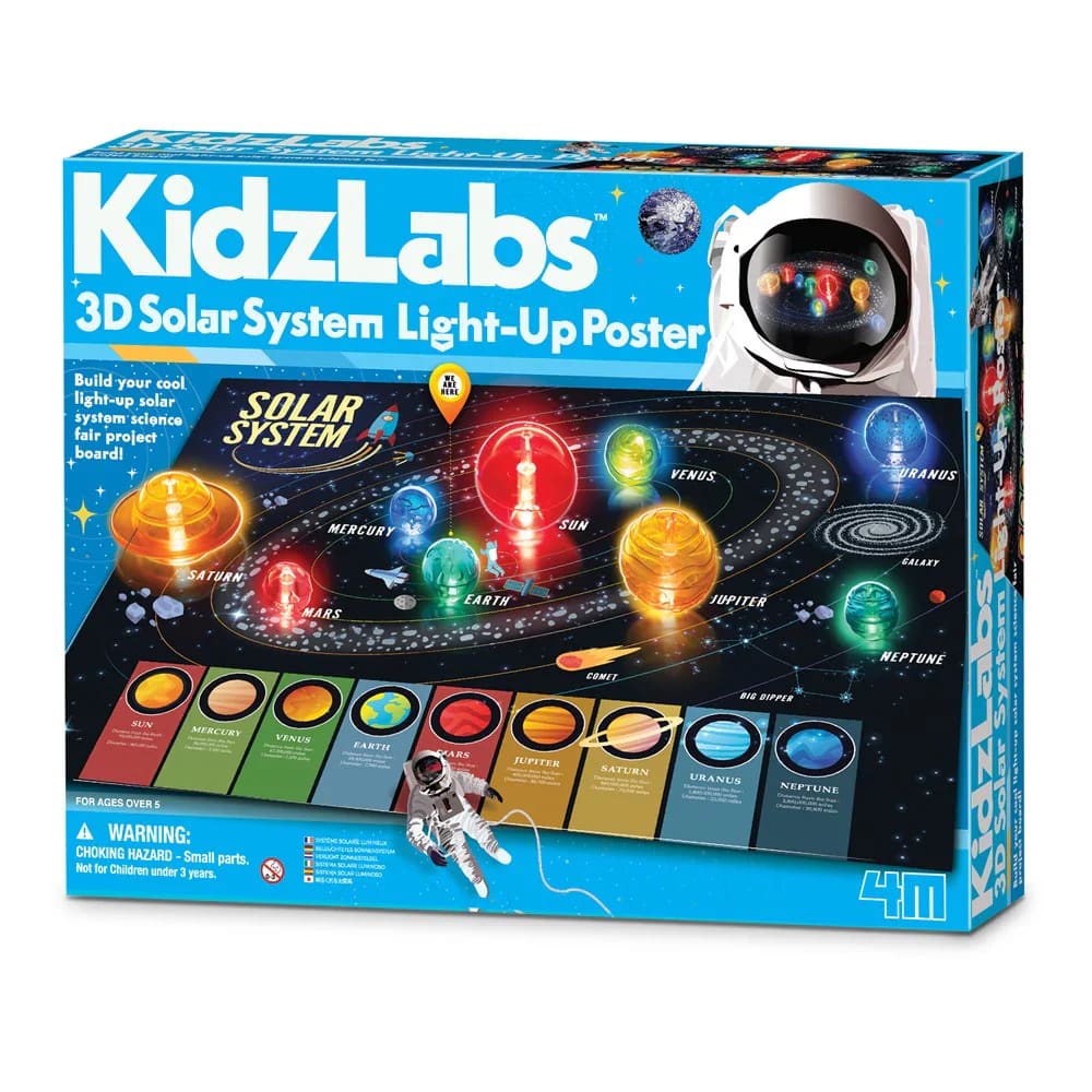 KidzLabs 3D Solar System Light-Up Poster Board - BigJigs Toys