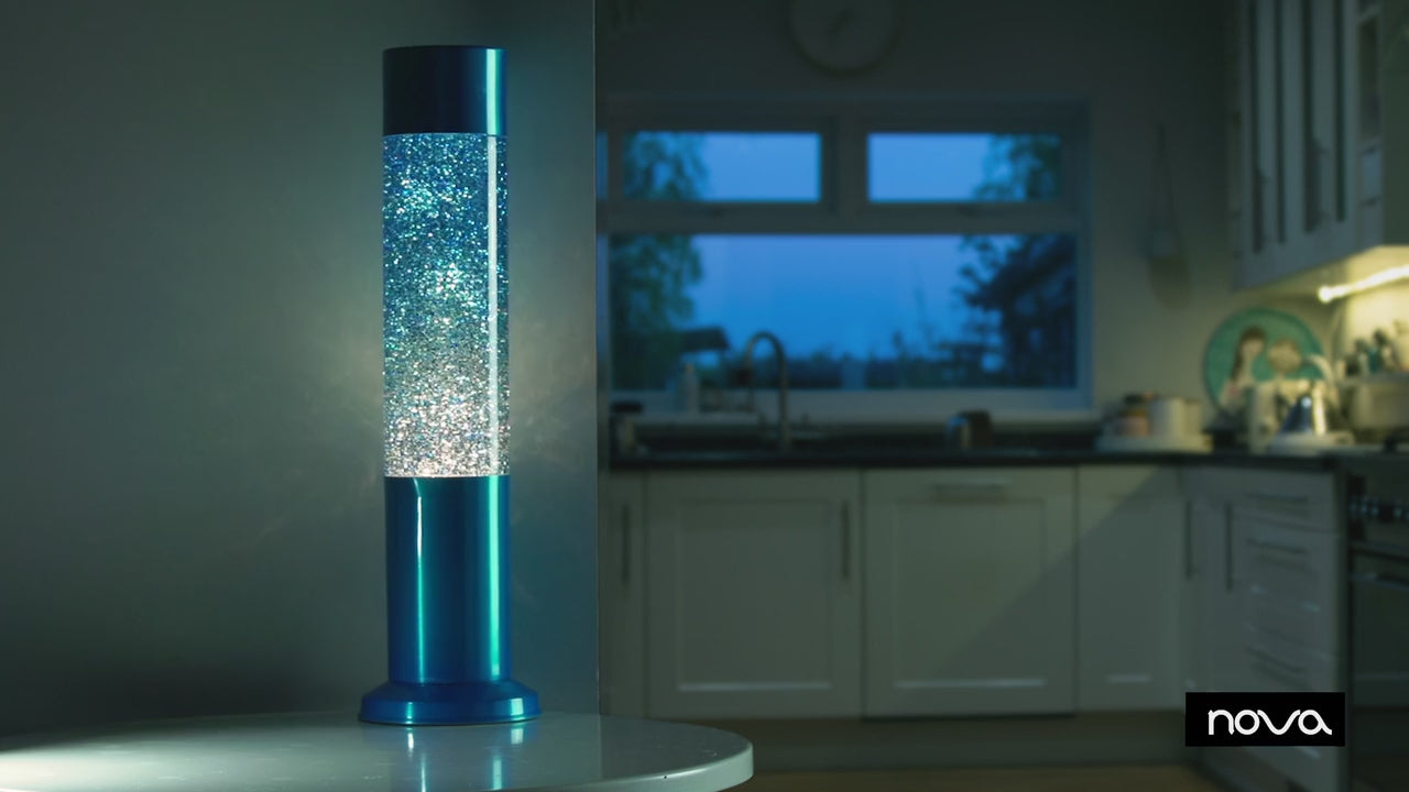 Nova Colour Glitter Lamp Blue