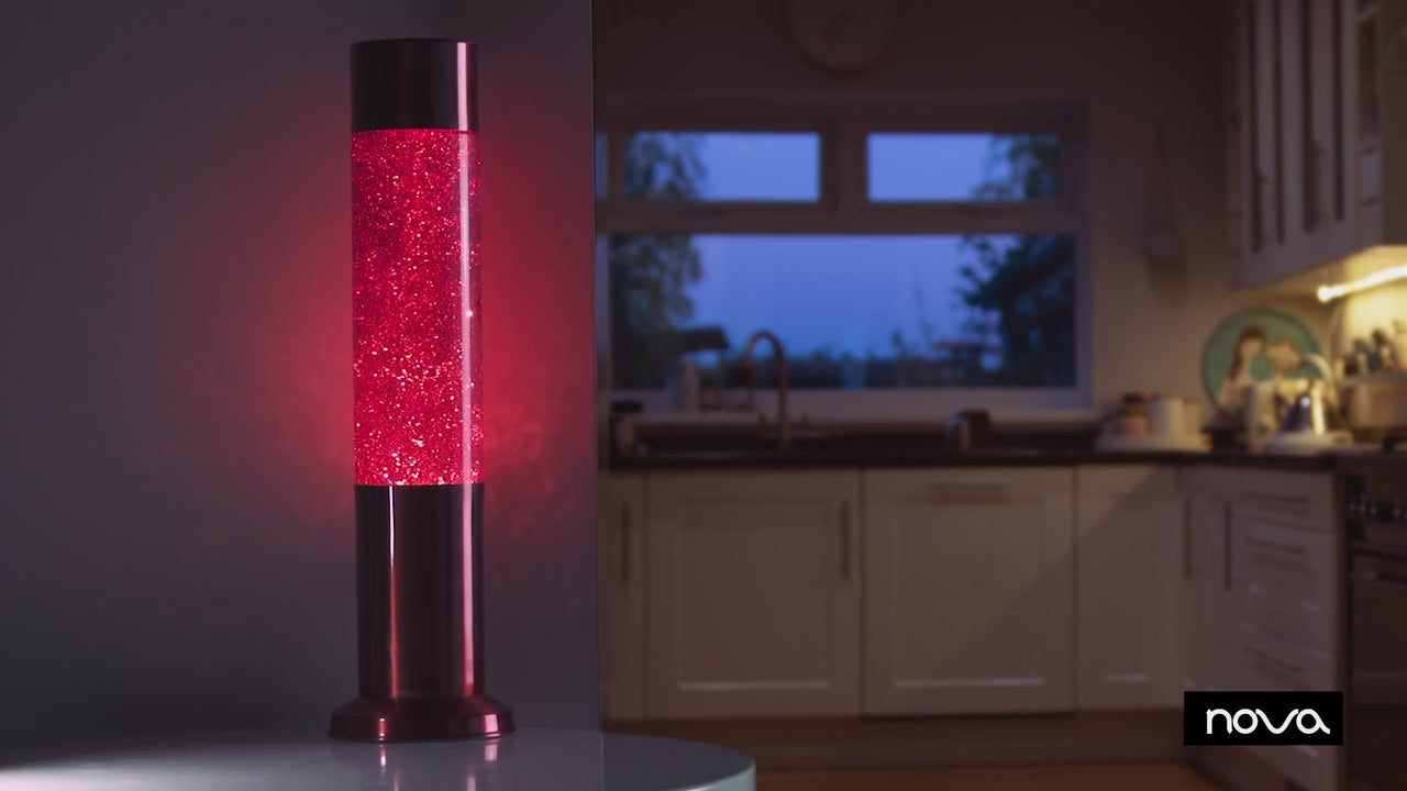 Nova Colour Glitter Lamp Red