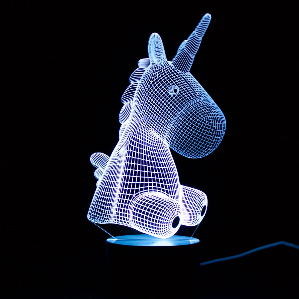 Unicorn Sitting 3D Lamp - Gadget Store 5050341201678